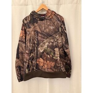 Field & Stream Womens Mossy Oak Camo Hoodie Sweatshirt Brown Forest Large